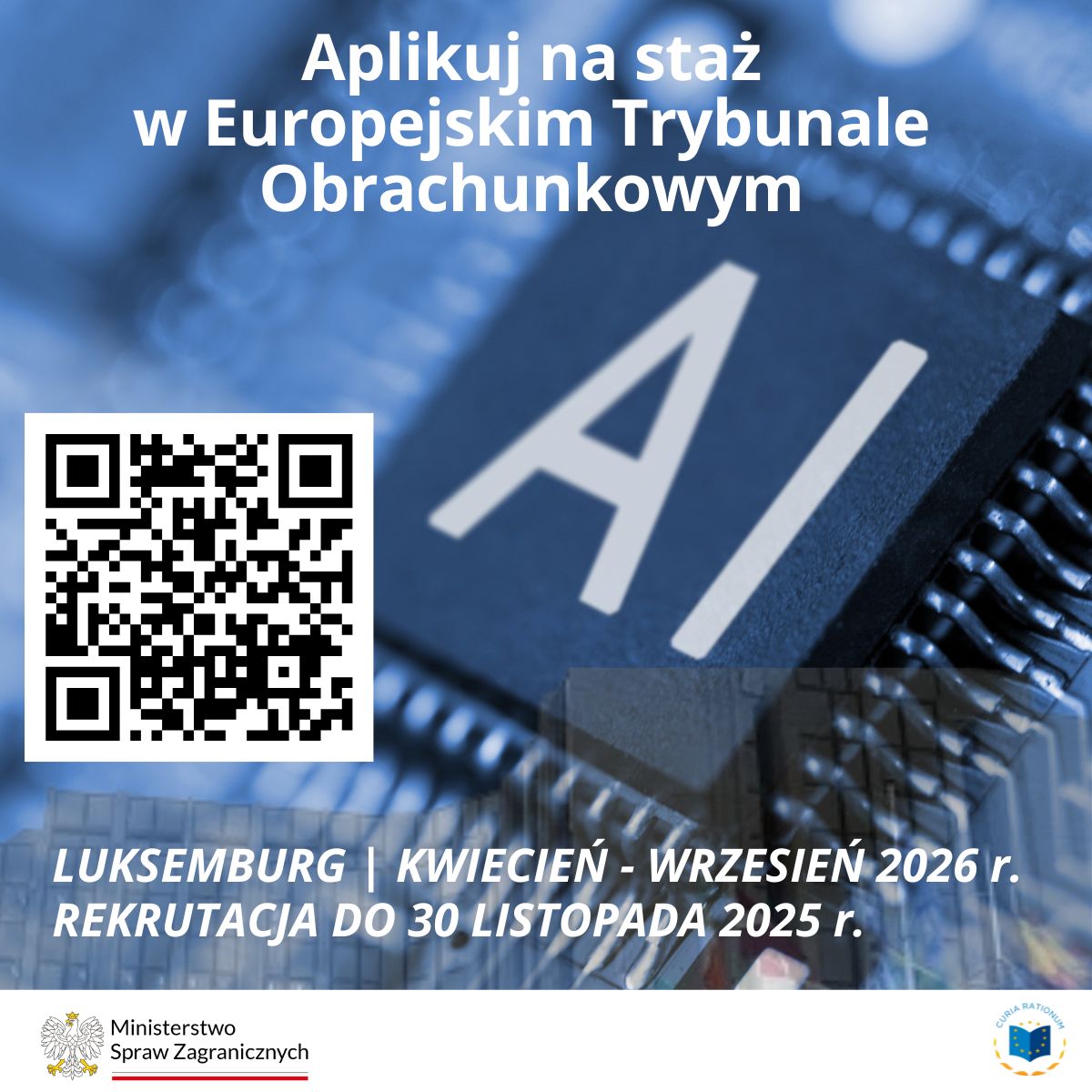 Oferta stażowa Europejskiego Trybunału Obrachunkowego w dziedzinie AI dla kierunków informatycznych, nauki o danych i pokrewnych