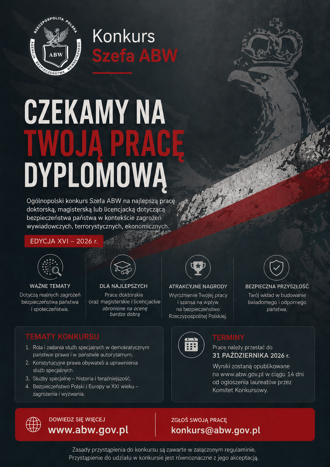 Konkurs Szefa ABW na najlepszą pracę dyplomową - XVI Edycja (2026)