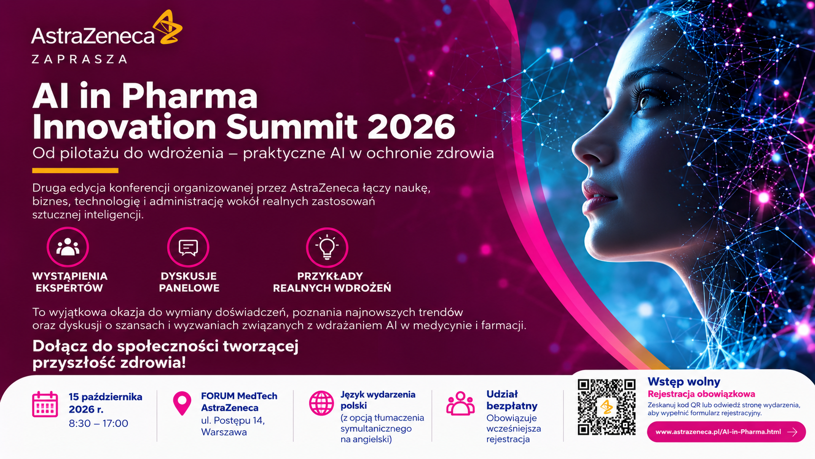 AI in Pharma Innovation Summit 2026. Praktyczne zastosowania AI w ochronie zdrowia