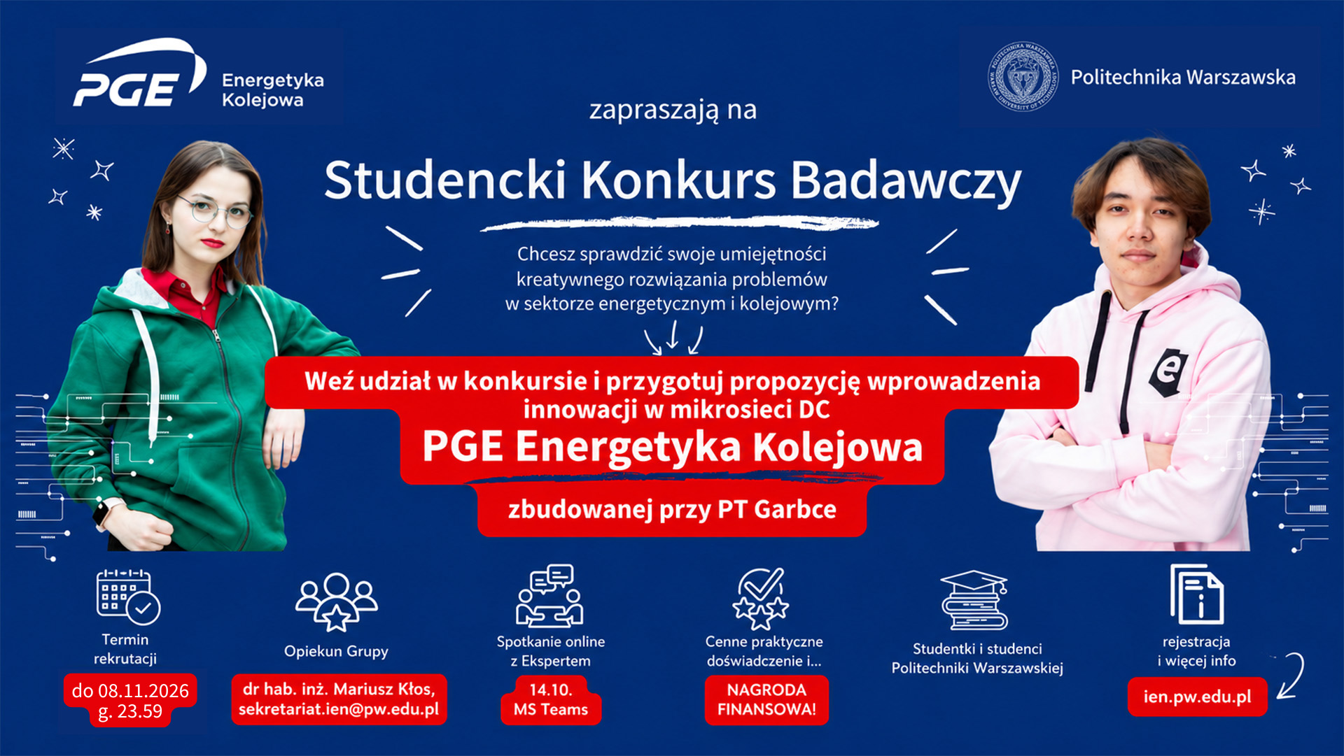 Studencki Konkurs Badawczy - zaprojektuj przyszłość energetyki kolejowej i wygraj nawet 8000 zł