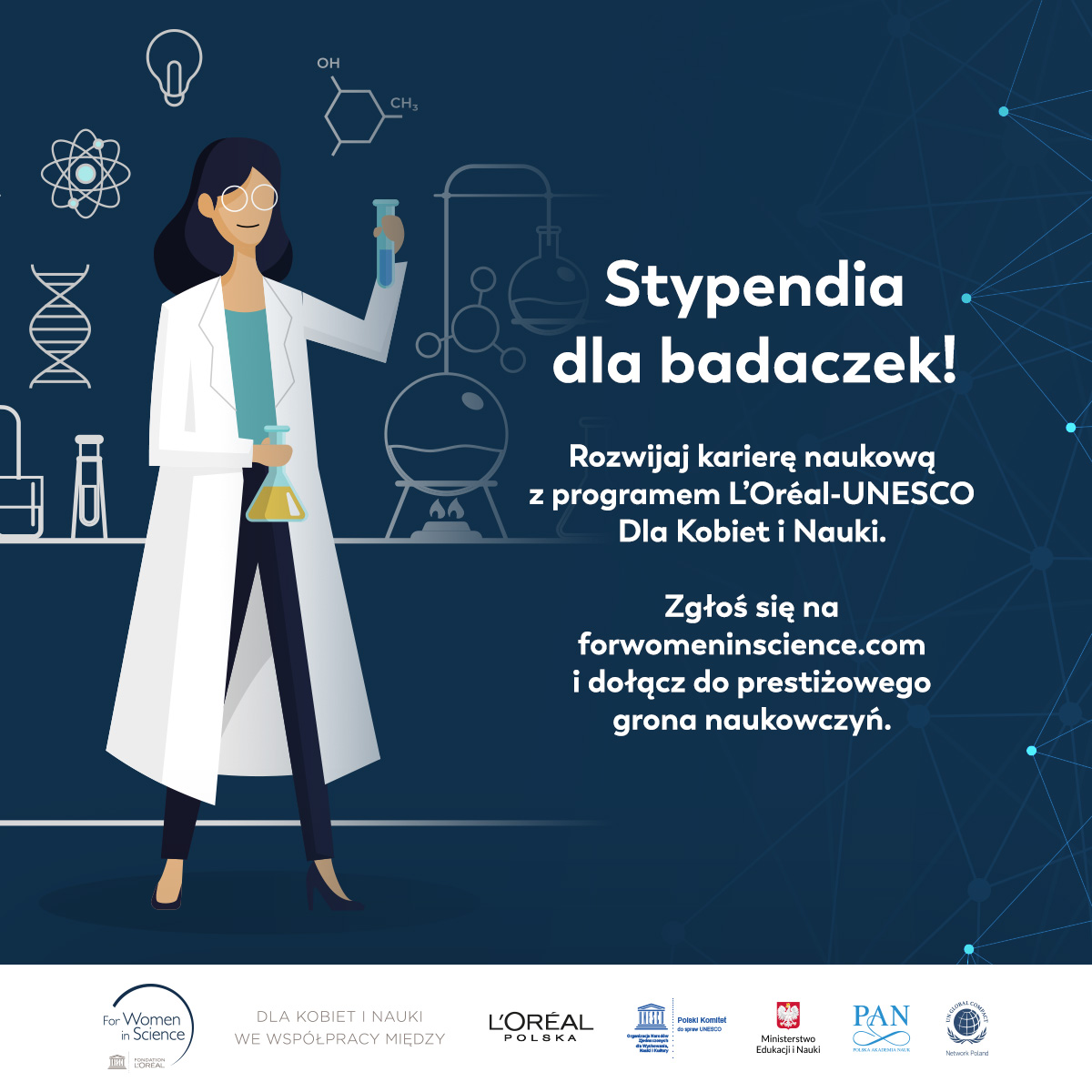 Zgłoś swój projekt badawczy i zdobądź stypendium 22. edycji Programu  L’Oréal-UNESCO Dla Kobiet i Nauki!